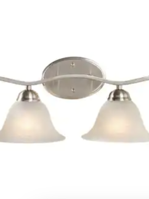 Hampton Bay Andenne 34.3 in. 4-Light Transitional Brushed Nickel Bathroom Vanity Light Fixture with Marbleized Glass Shades 2828 BN -IN STORE PICK UP ONLY